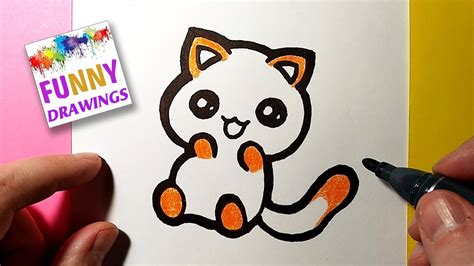 how to draw something cute step by step|HOW TO DRAW A CUTE BABY KITTEN .